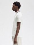 Polo Fred Perry M3600 Twin Tipped Branco e Azul