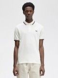 Polo Fred Perry M3600 Twin Tipped Branco e Azul