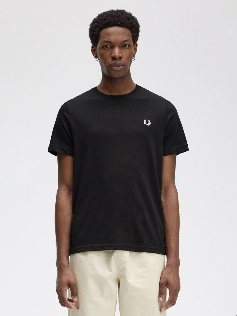 T-shirt Fred Perry Crew Neck Preta