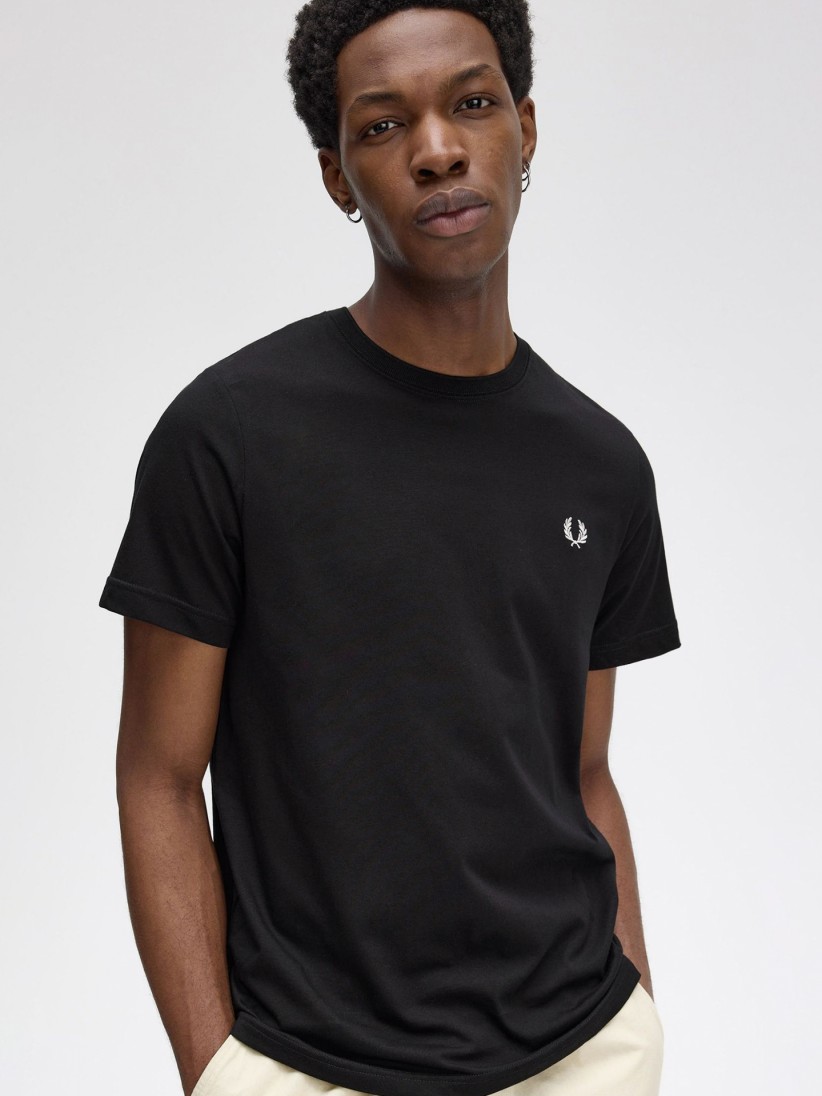 T-shirt Fred Perry Crew Neck Preta