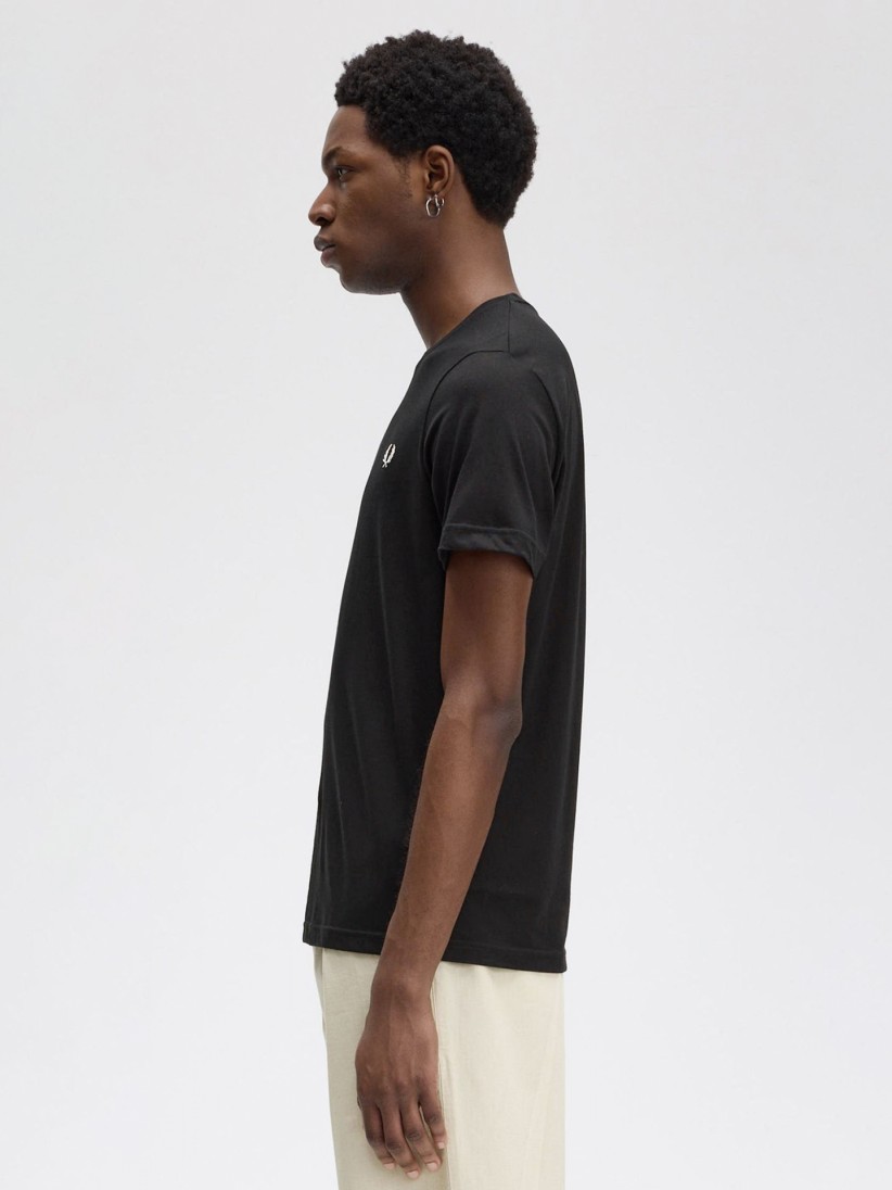 T-shirt Fred Perry Crew Neck Preta