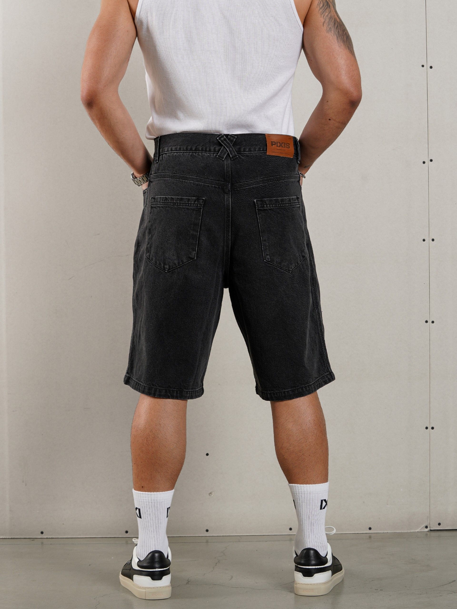 Pantalones Vaqueros Cortos Pixis Cannes Negros