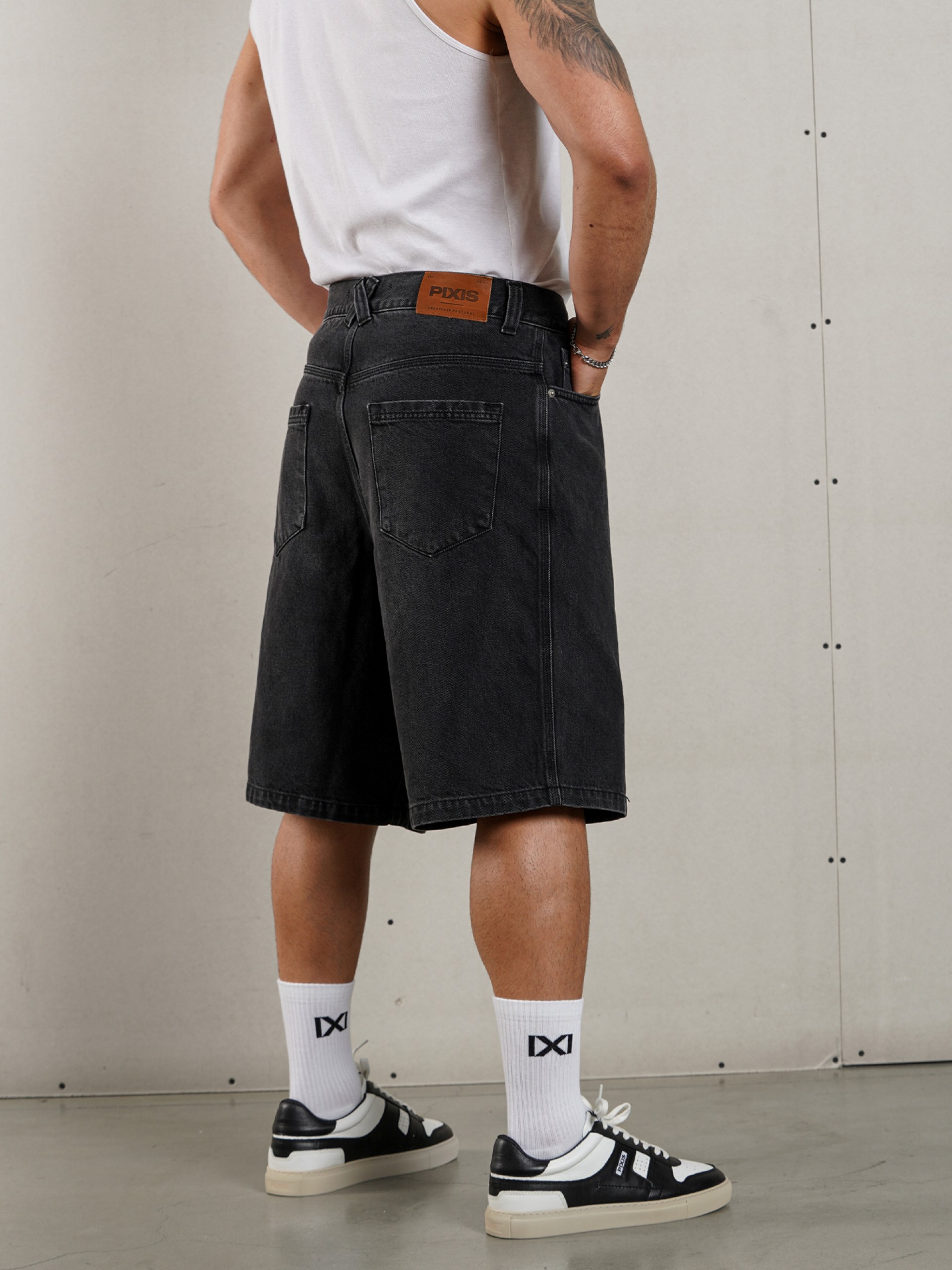 Pantalones Vaqueros Cortos Pixis Cannes Negros