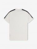 T-shirt Fred Perry Contrast Tape Ringer Branca e Cinzenta