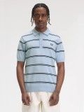 Polo Fred Perry Knitted De Rayas Azul