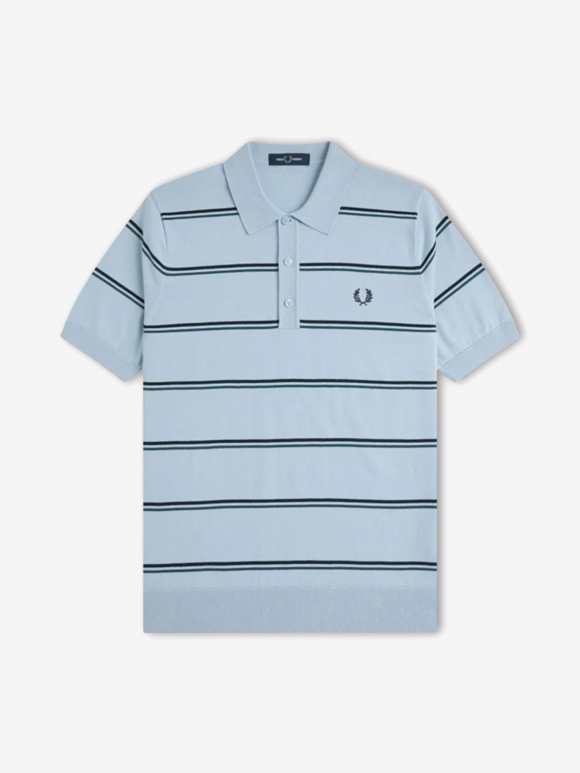 Polo Fred Perry Knitted De Rayas Azul