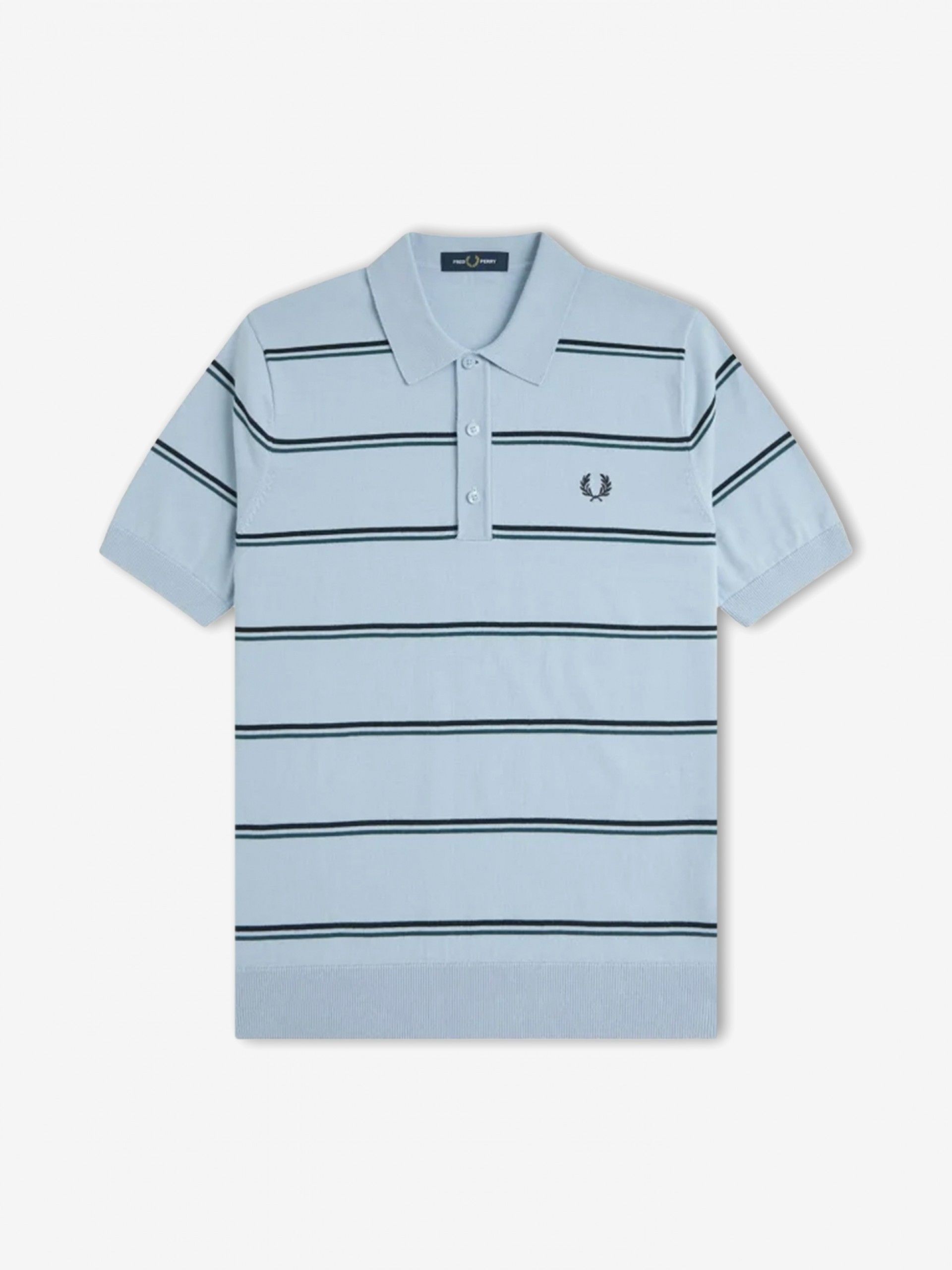 Polo Fred Perry Knitted Às Riscas Azul