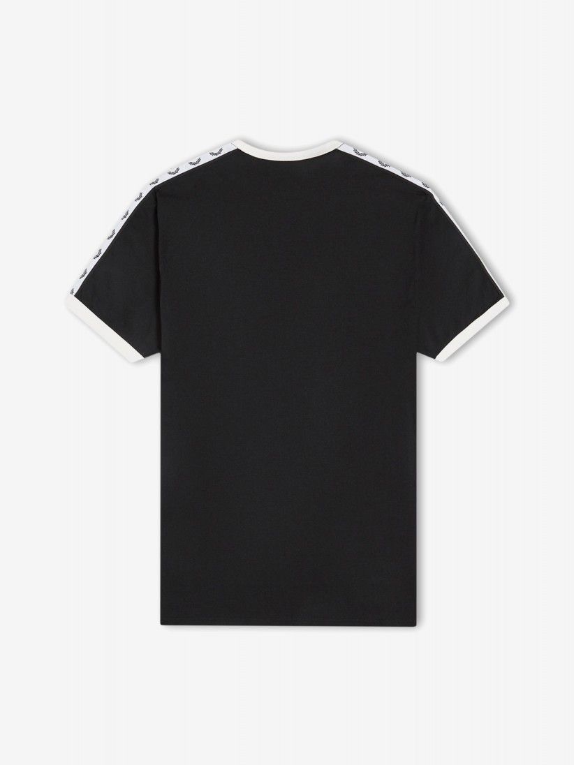 T-shirt Fred Perry Taped Ringer Preta e Branca