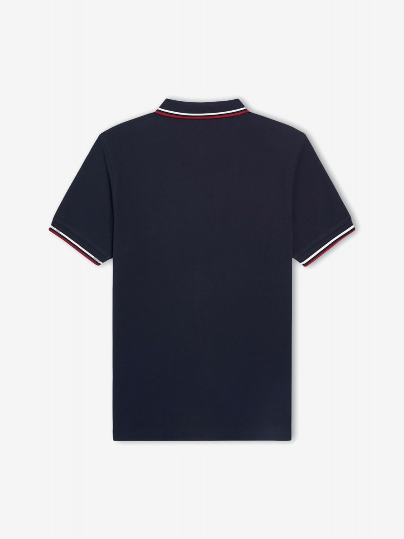 Polo Fred Perry M3600 Twin Tipped Azul e Vermelho