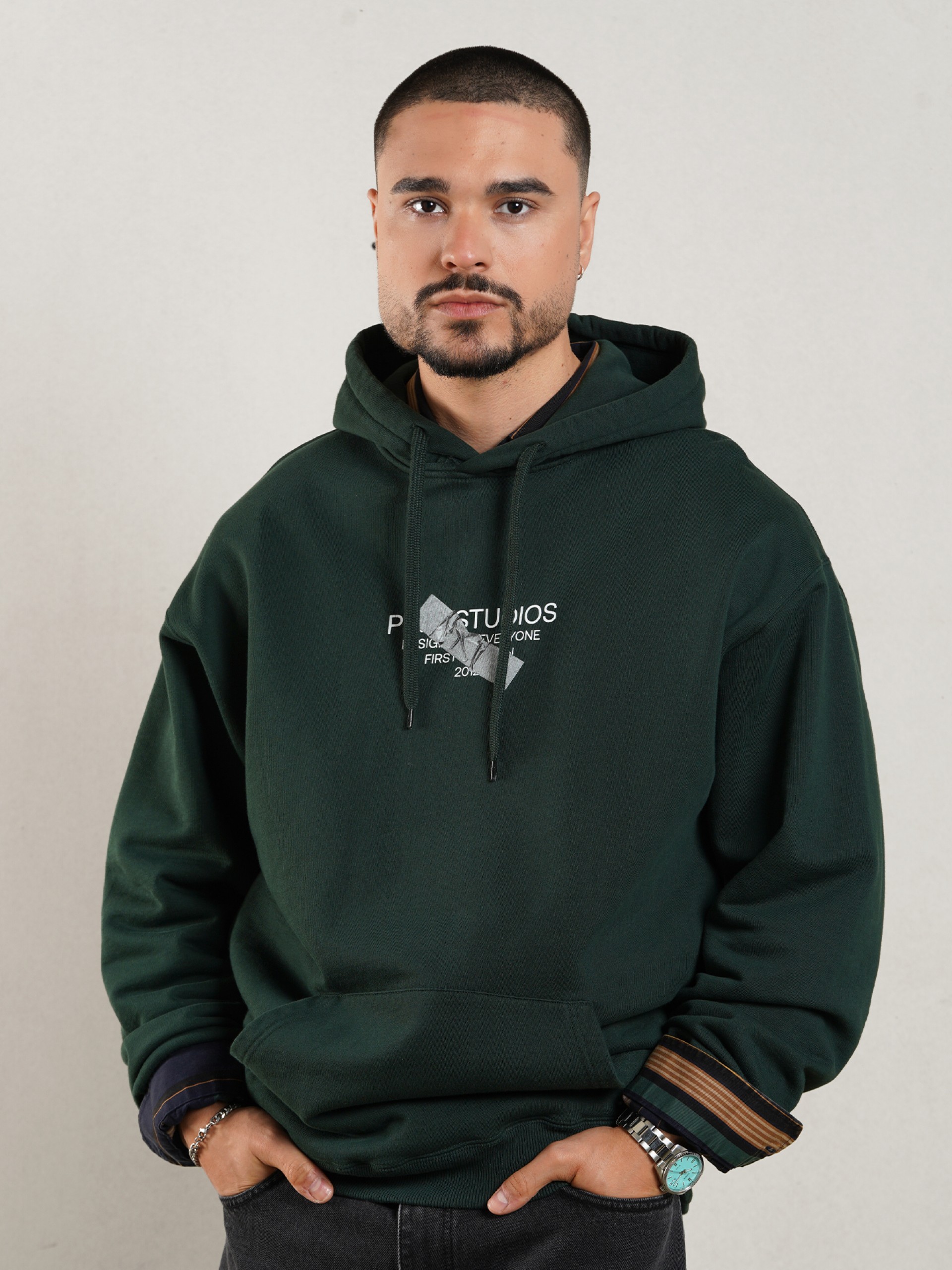 Camisola com Capuz Pixis The Design Verde