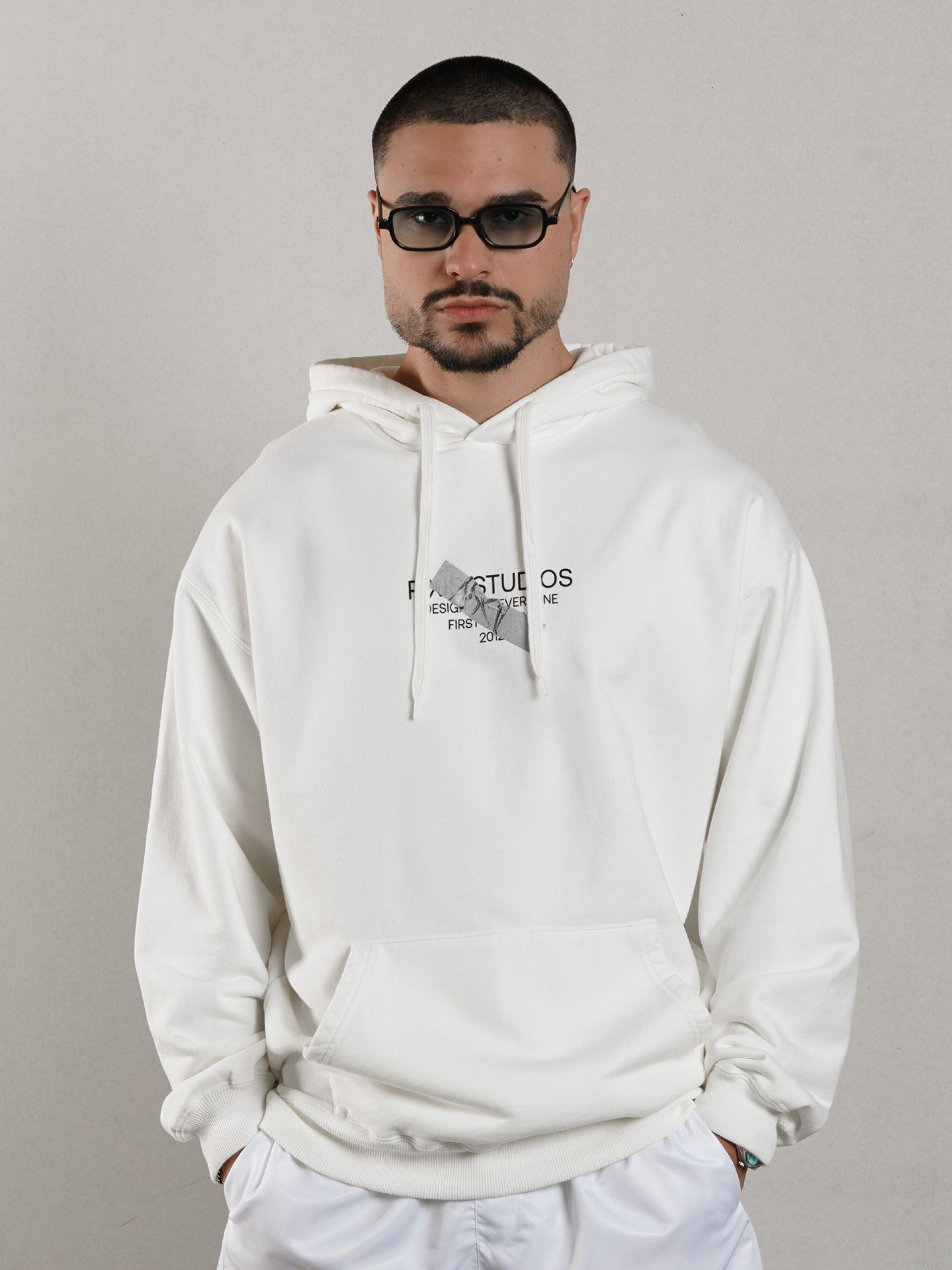 Sudadera con Capucha Pixis The Design Blanca