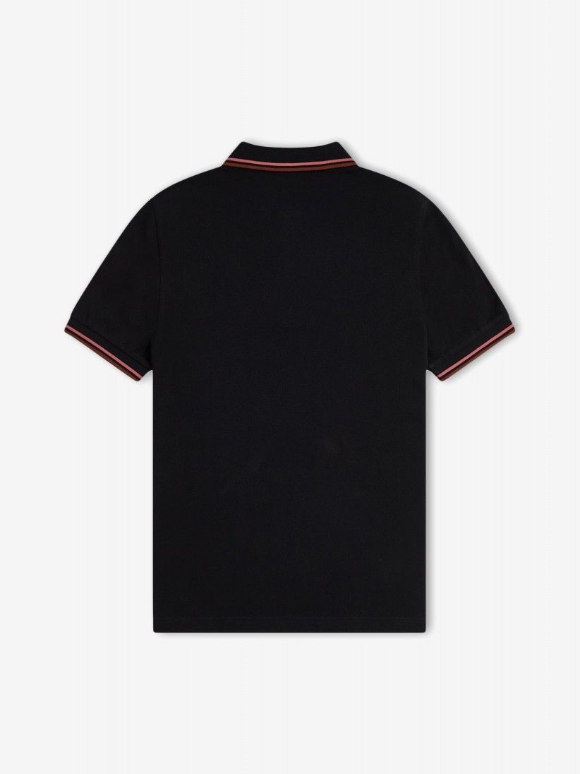 Polo Fred Perry M3600 Twin Tipped Preto e Castanho