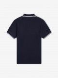 Polo Fred Perry M3600 Twin Tipped Azul e Branco