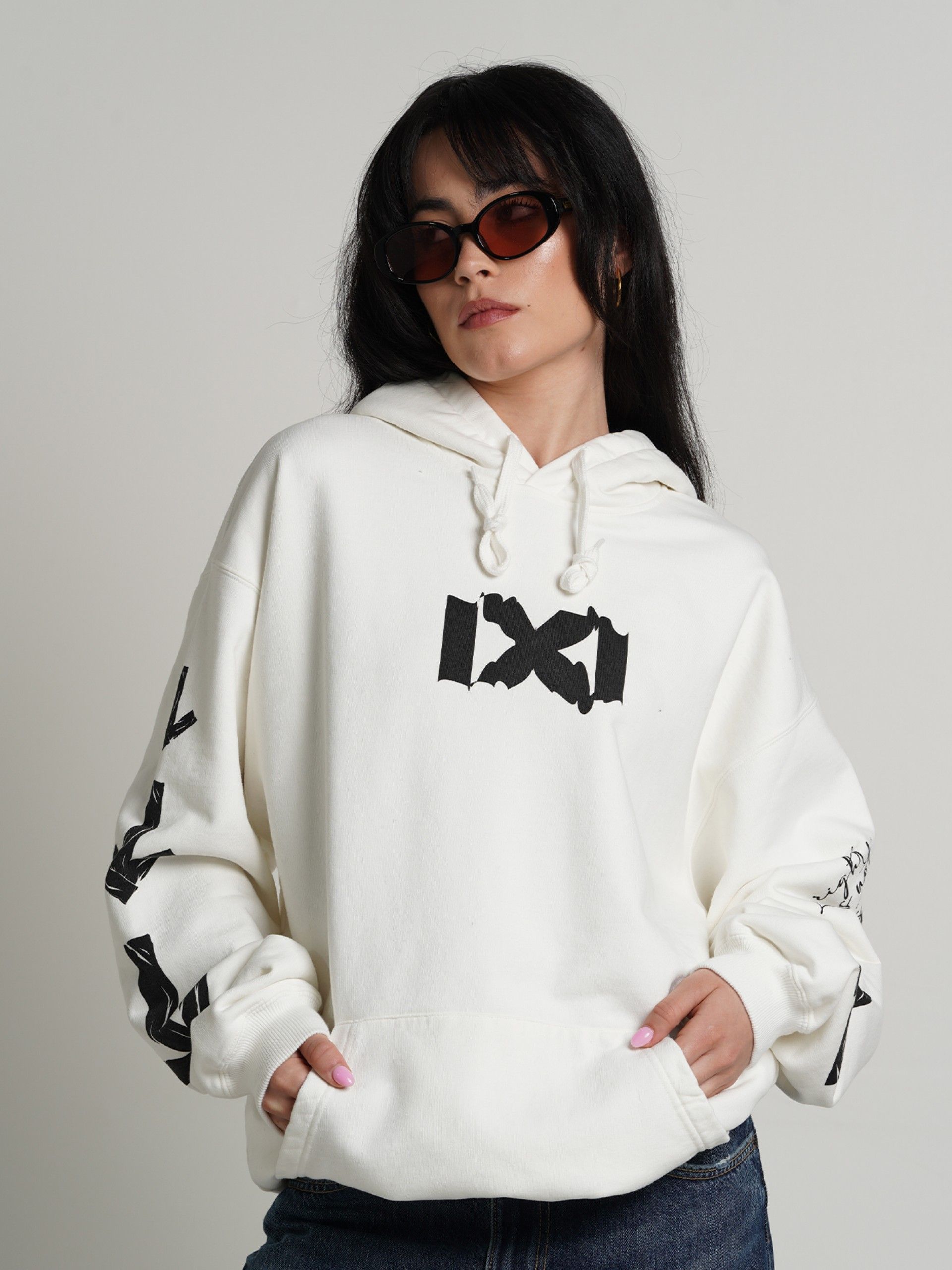 Sudadera con Capucha Pixis The Urban Blanca