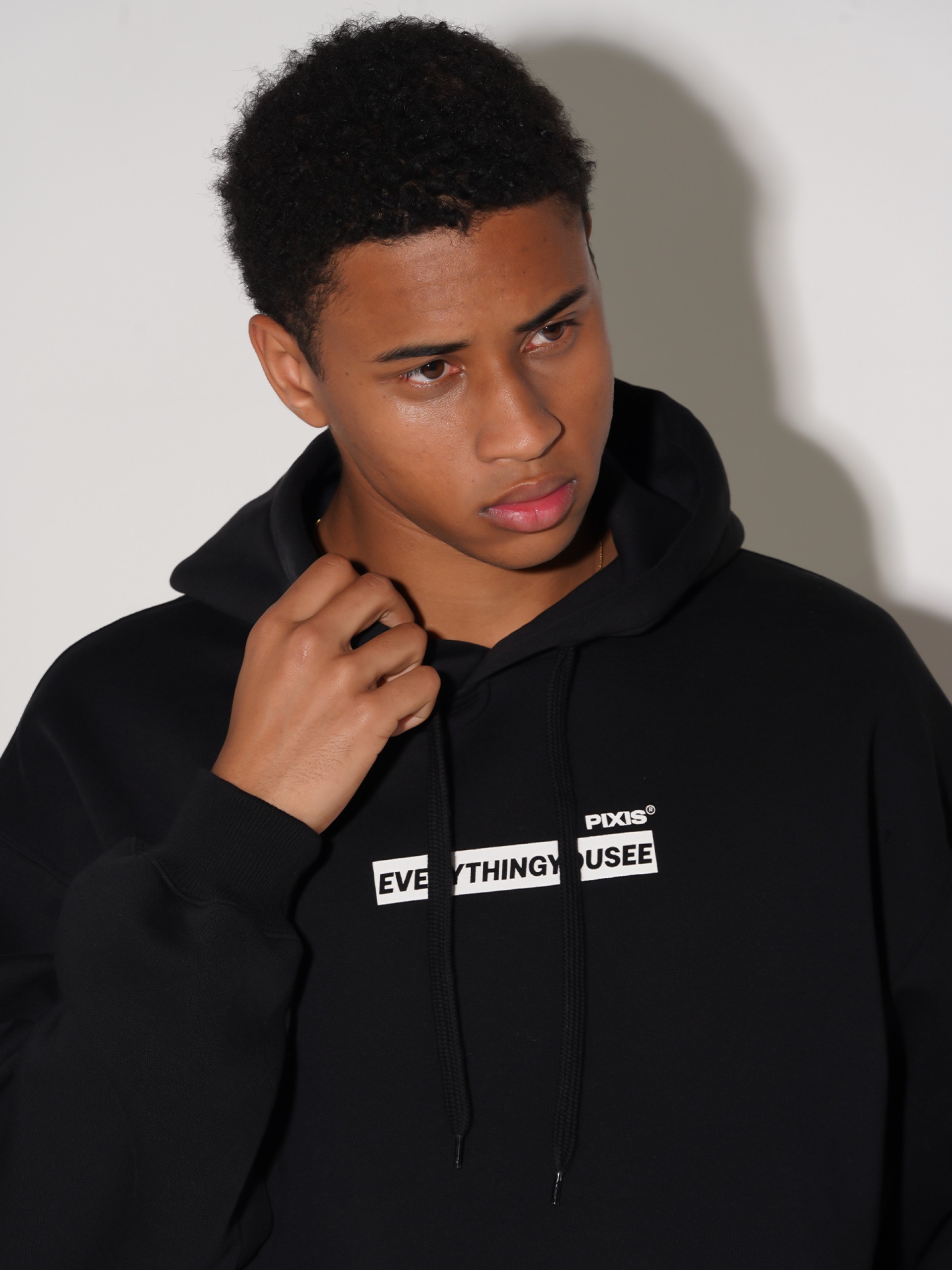 Sudadera con Capucha Pixis The Alpha Negra