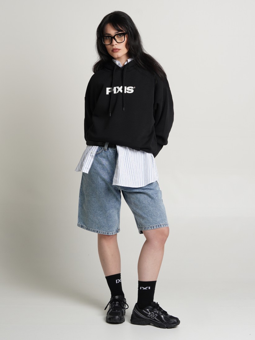 Sudadera con Capucha Pixis Dijon Negra