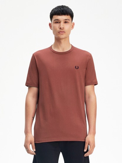 Camiseta Fred Perry Ringer Rosa