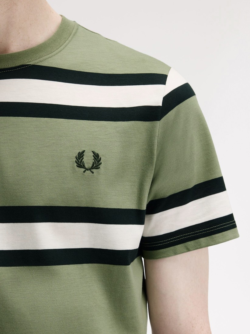 T-shirt Fred Perry Bold Stripe s Riscas Verde