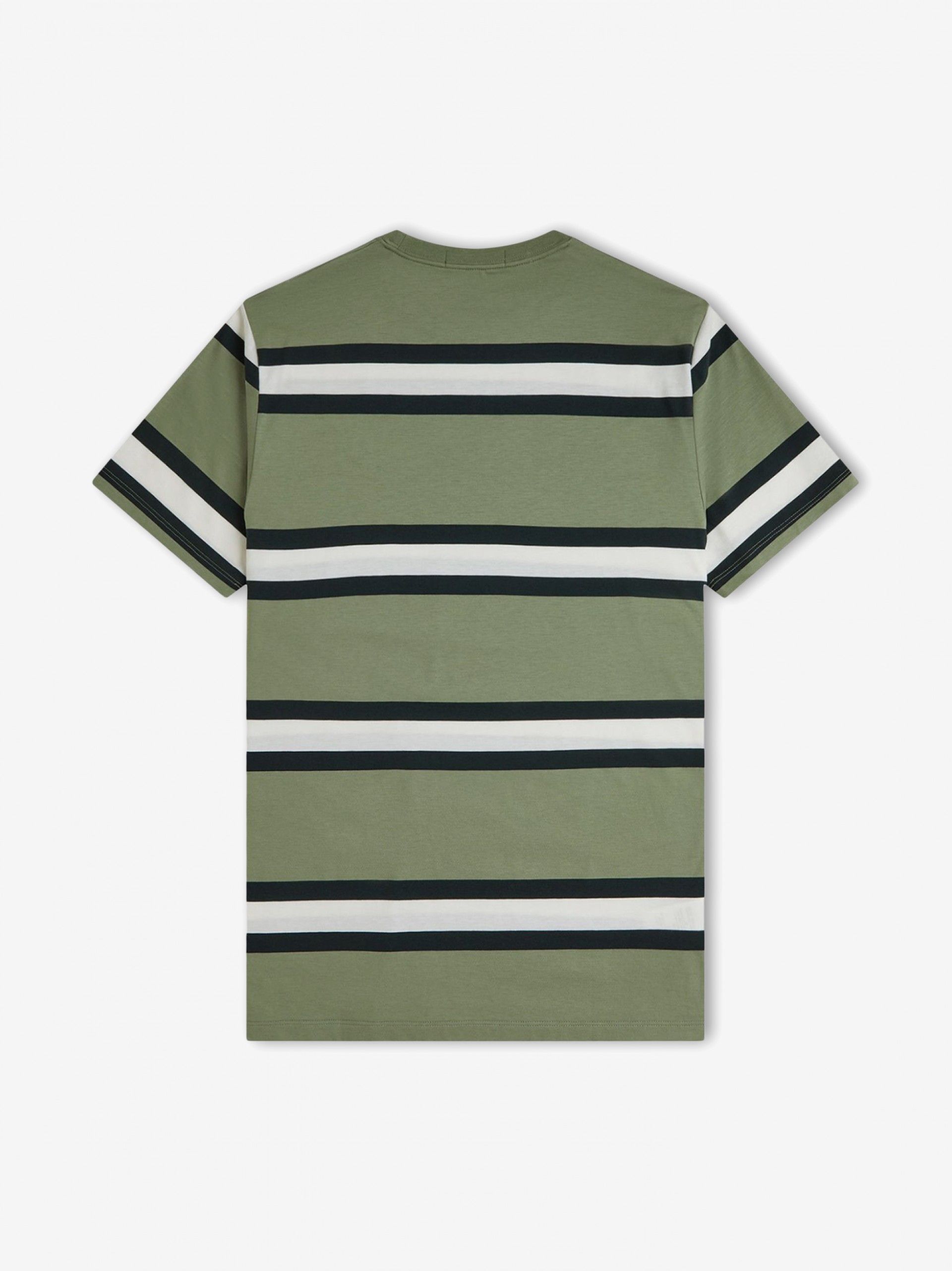 T-shirt Fred Perry Bold Stripe Às Riscas Verde