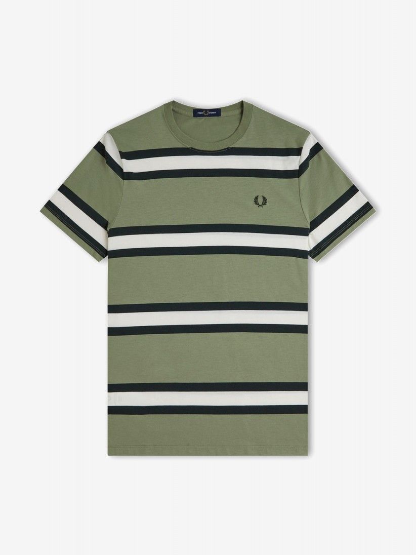 T-shirt Fred Perry Bold Stripe s Riscas Verde