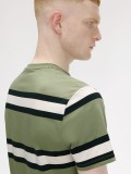 T-shirt Fred Perry Bold Stripe s Riscas Verde