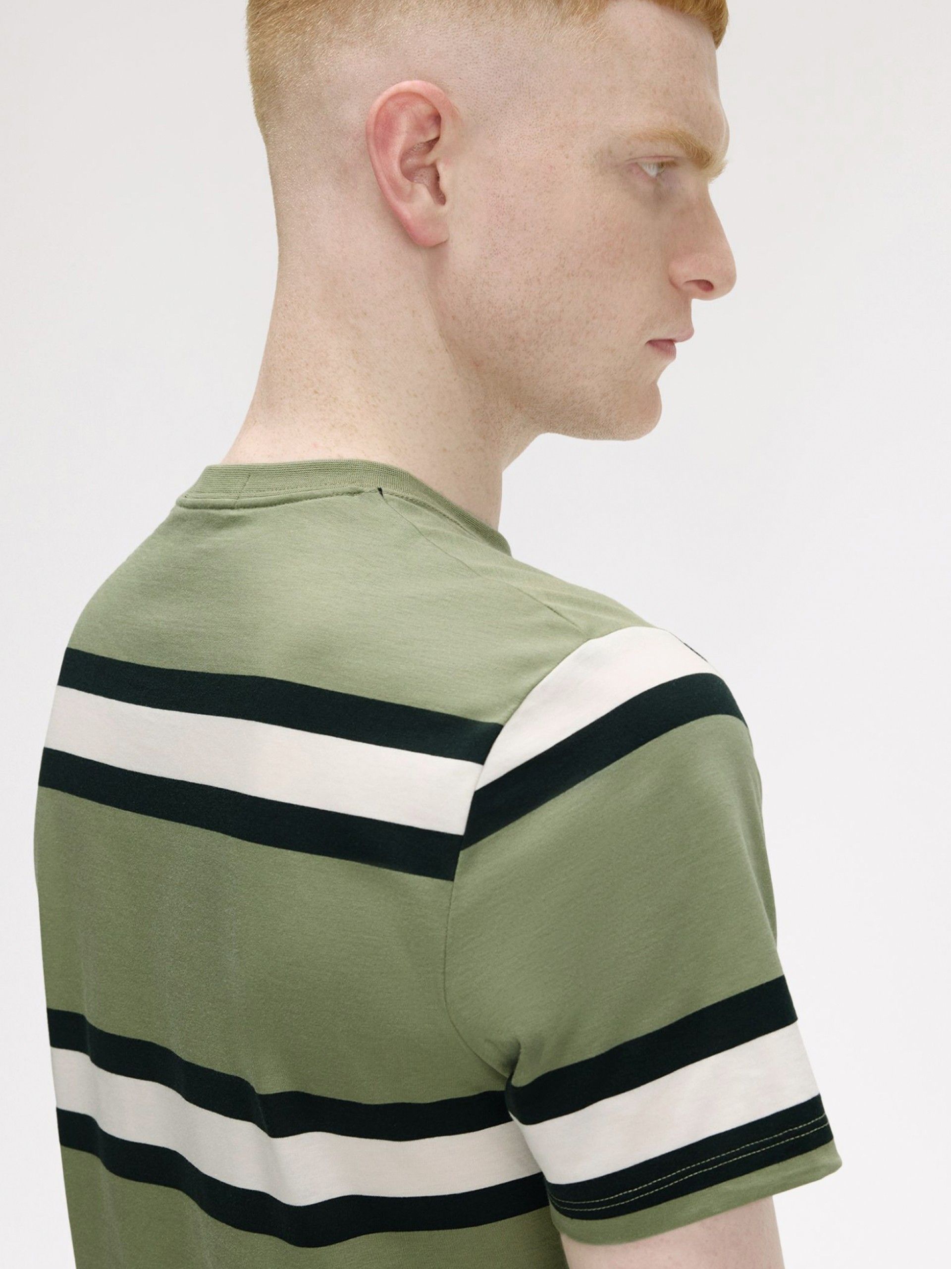 T-shirt Fred Perry Bold Stripe Às Riscas Verde