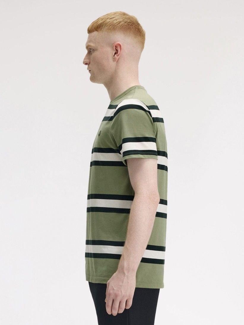 T-shirt Fred Perry Bold Stripe s Riscas Verde
