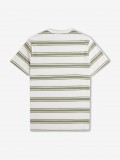 T-shirt Fred Perry Fine Stripe s Riscas Branca e Verde