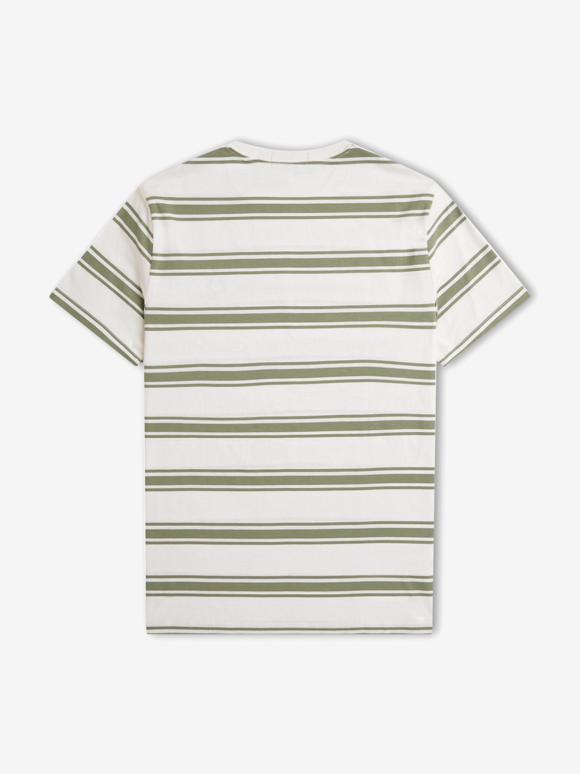 T-shirt Fred Perry Fine Stripe Às Riscas Branca e Verde