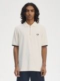 Polo Fred Perry Crepe Piqu Zip Neck Bege