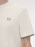 T-shirt Fred Perry Tipped Cuff Branca e Verde