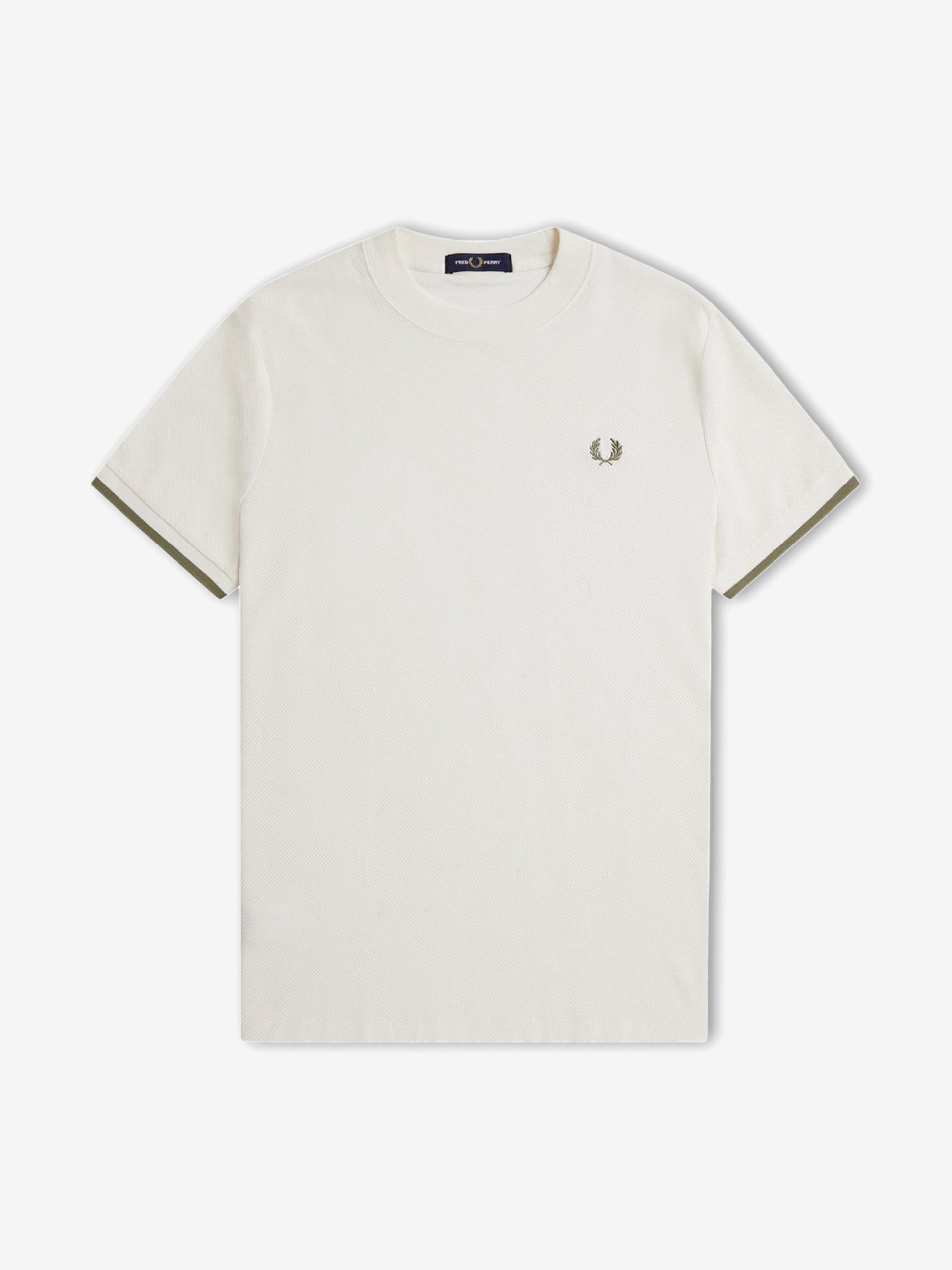 T-shirt Fred Perry Tipped Cuff Branca e Verde