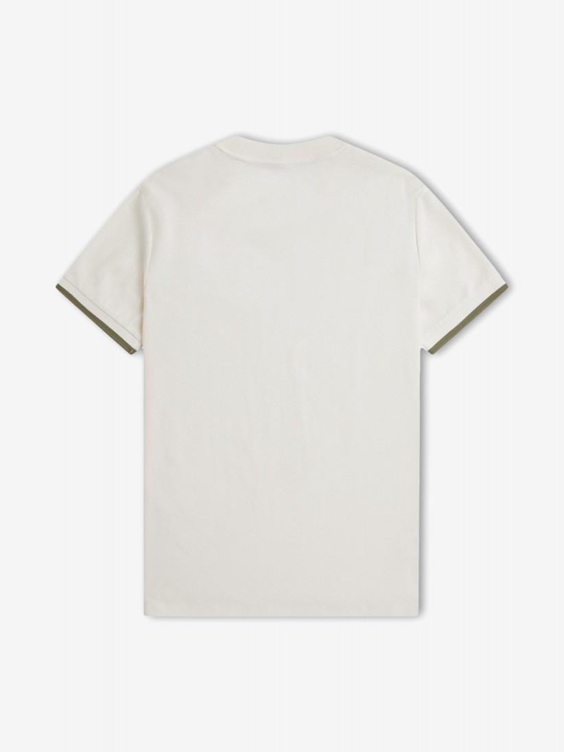 T-shirt Fred Perry Tipped Cuff Branca e Verde