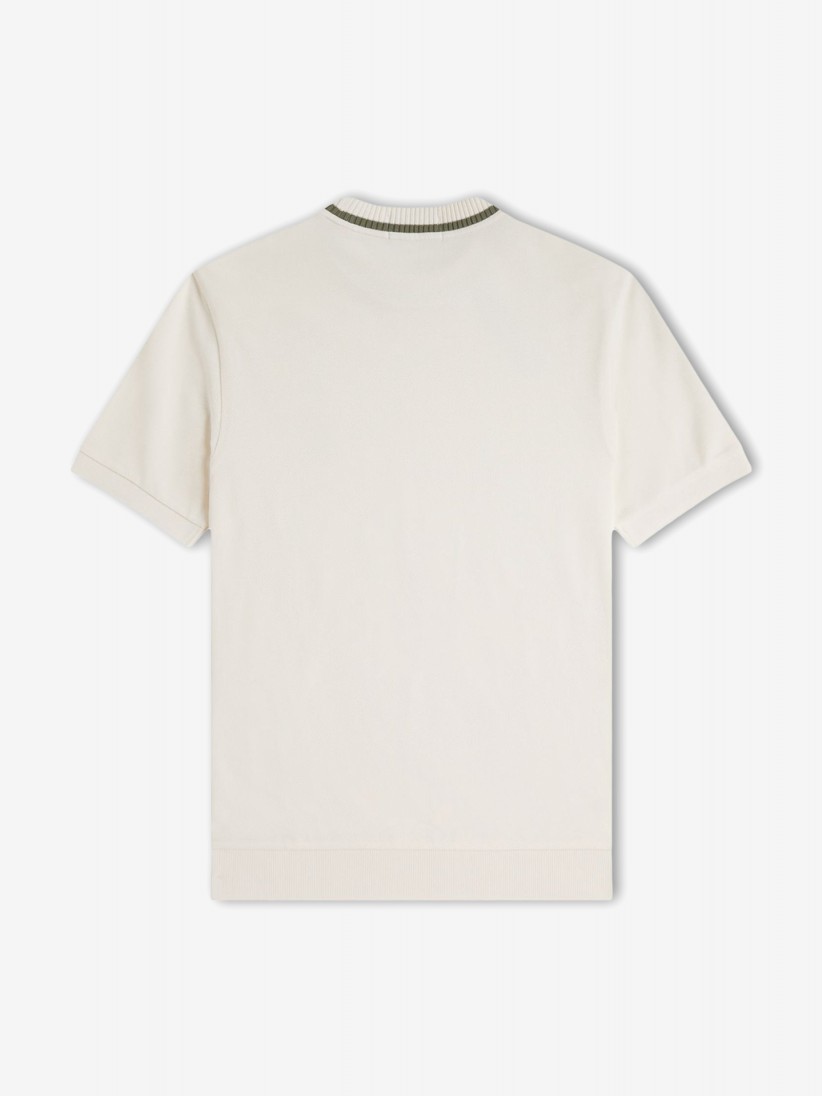 T-shirt Fred Perry Crew Neck Piqu Bege e Verde