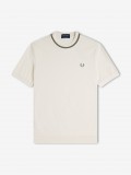 T-shirt Fred Perry Crew Neck Piqu Bege e Verde