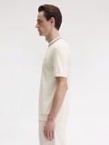 T-shirt Fred Perry Crew Neck Piqu Bege e Verde