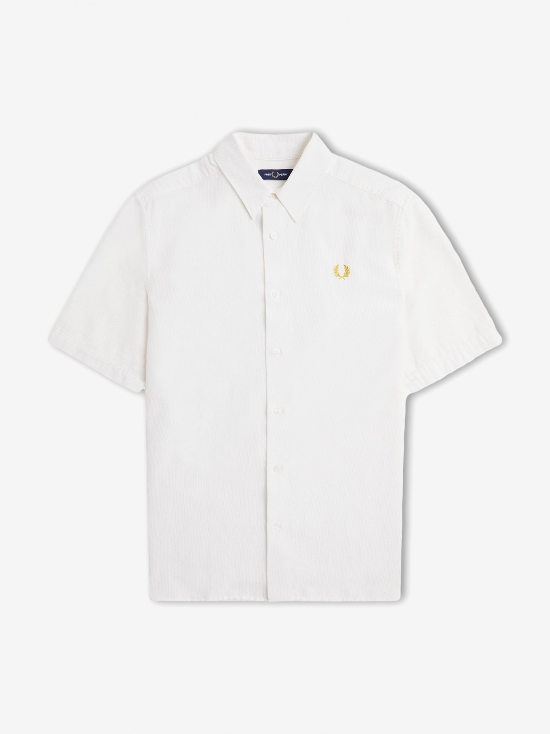 Camisa Fred Perry Textured Seersucker Branca