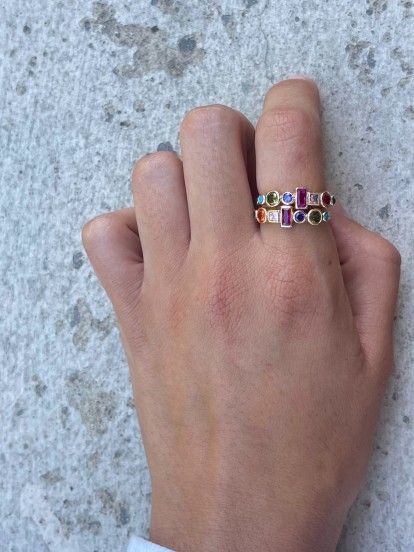 Anel Susmie's Anastacia Geometric Dourado