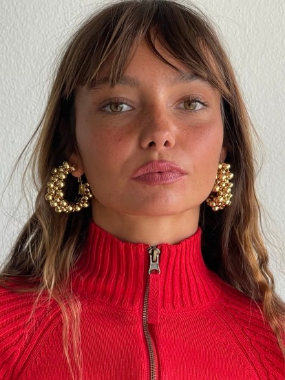 Susmie's Rulos And Rumors Golden Earrings