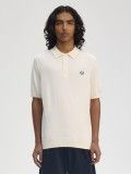 Fred Perry Cotton Knitted Beige Polo Shirt