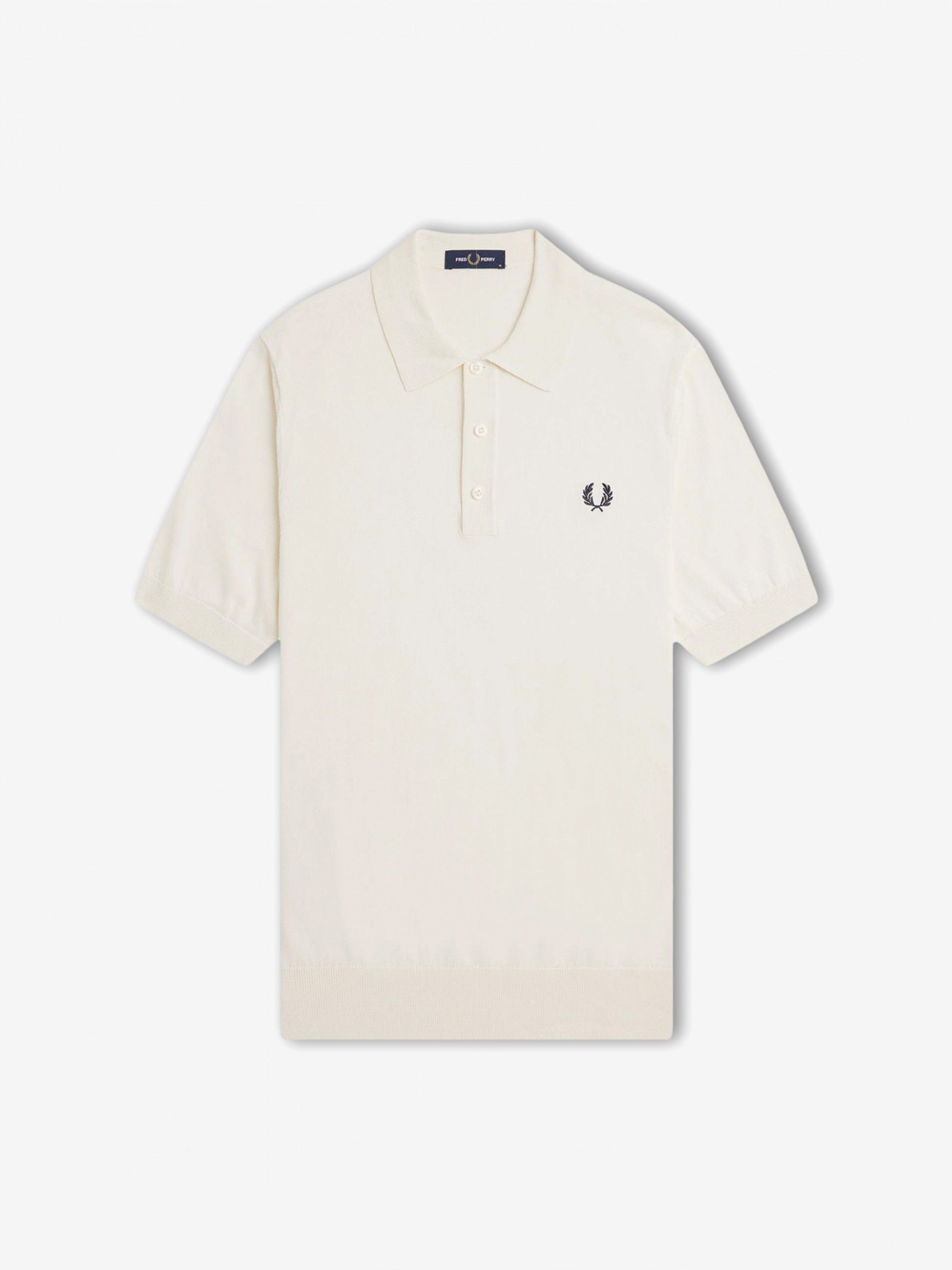 Fred Perry Cotton Knitted Beige Polo Shirt