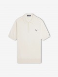 Fred Perry Cotton Knitted Beige Polo Shirt