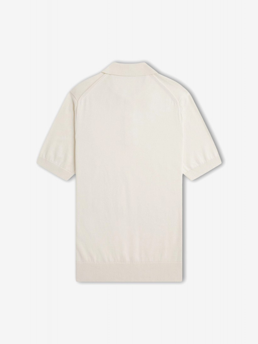 Fred Perry Cotton Knitted Beige Polo Shirt