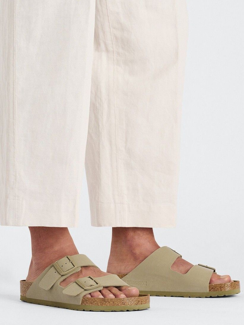 Birkenstock Arizona Birko-Flor Khaki Slides