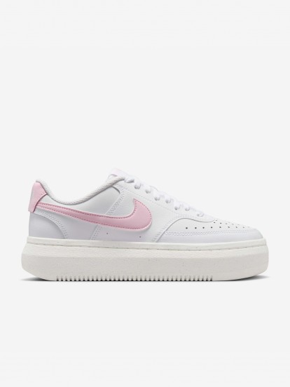 Nike Court Vision Alta White and Pink Sneakers For Women