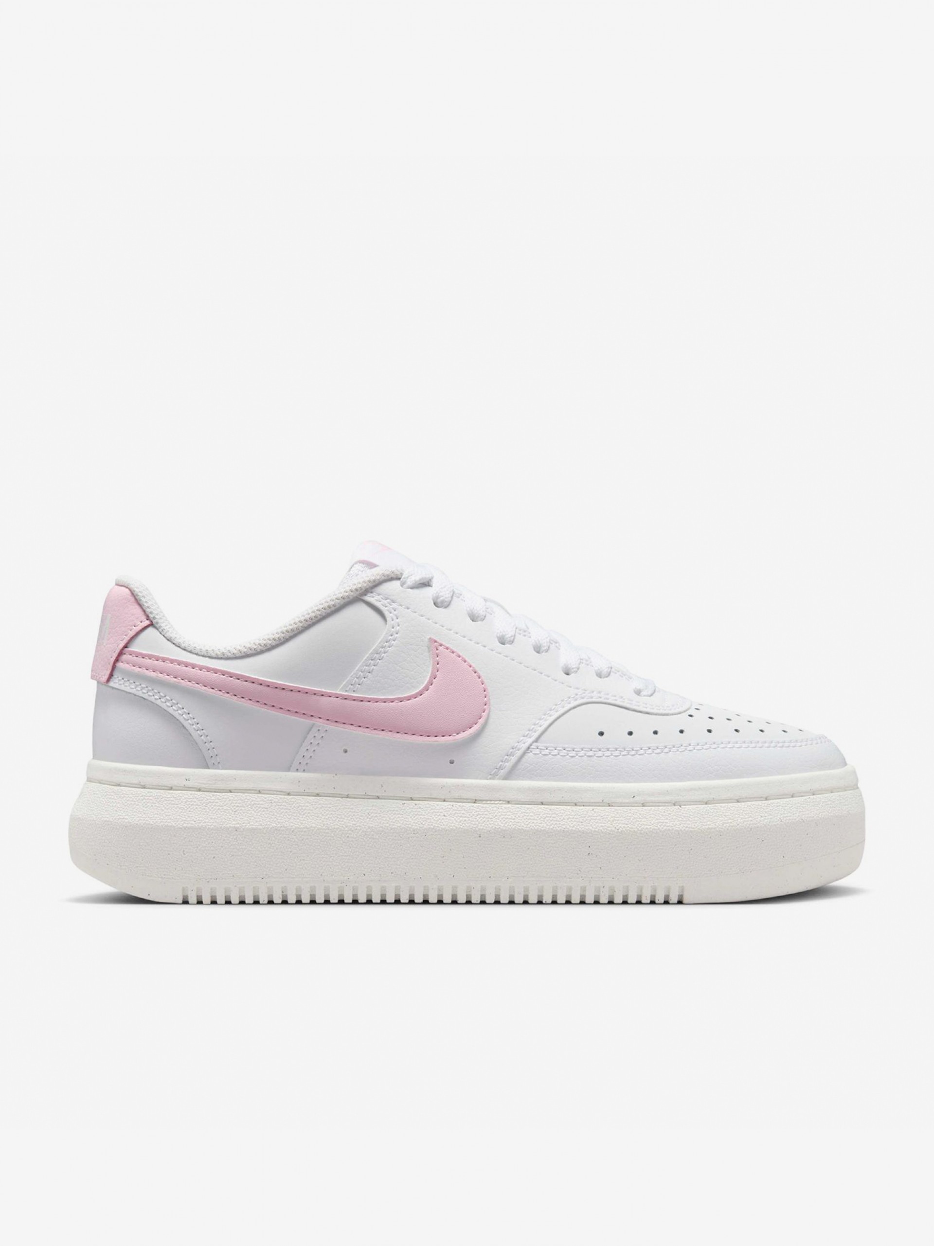 Sapatilhas Nike Court Vision Alta Brancas e Rosa Para Mulher