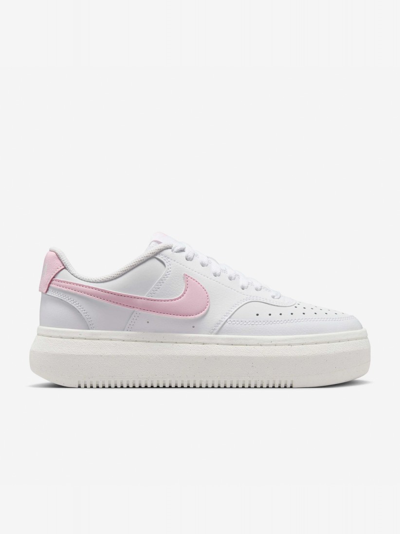 Nike Court Vision Alta White and Pink Sneakers For Women