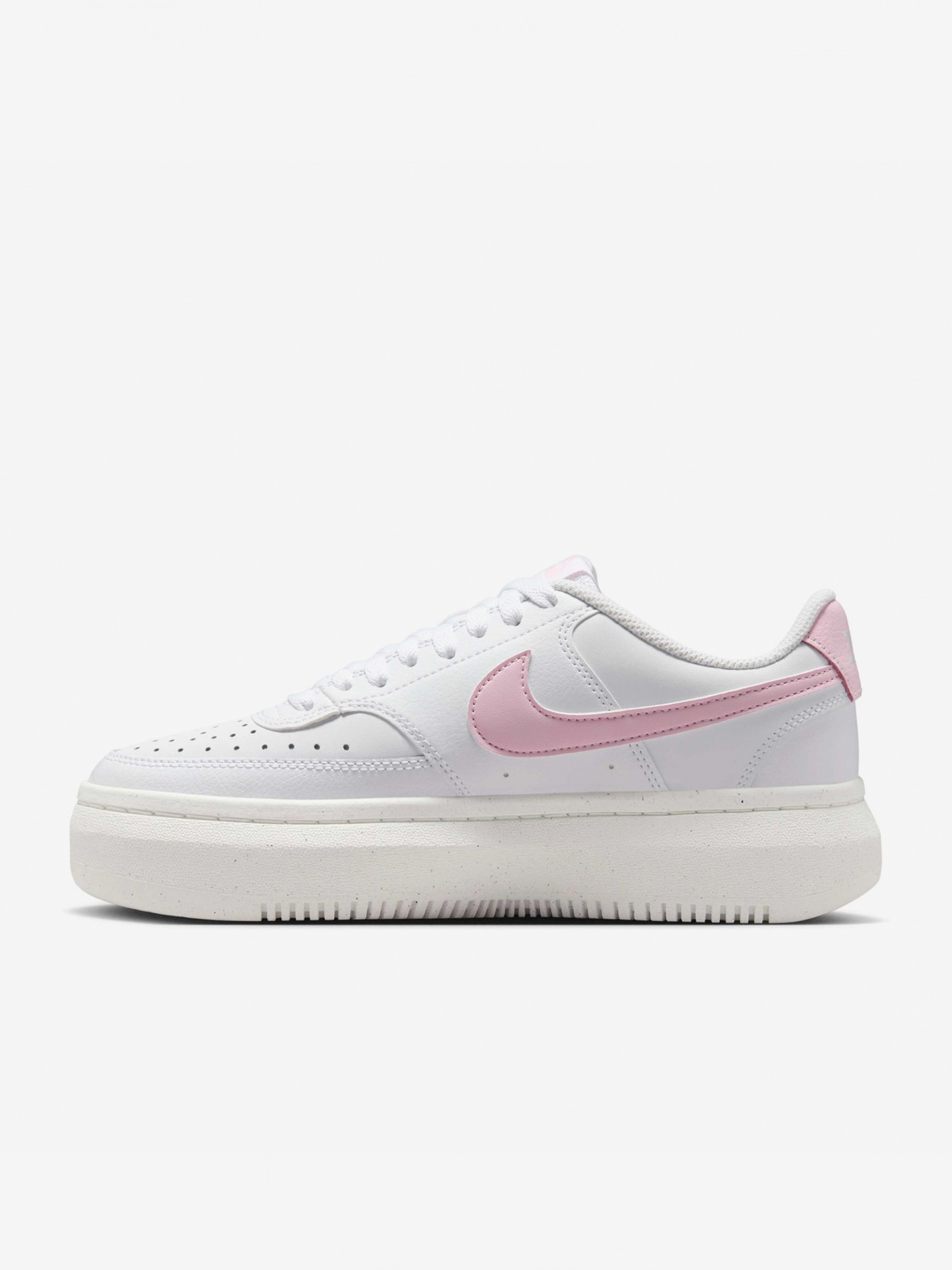 Sapatilhas Nike Court Vision Alta Brancas e Rosa Para Mulher