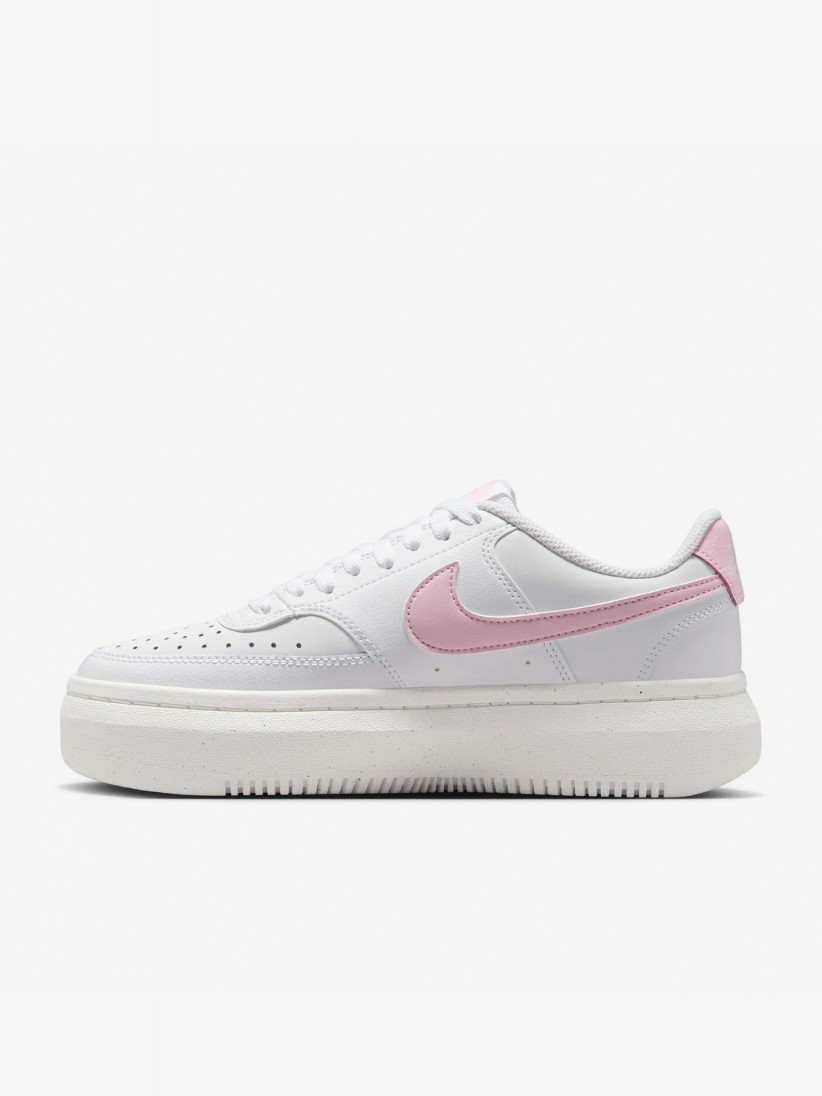 Nike Court Vision Alta White and Pink Sneakers For Women