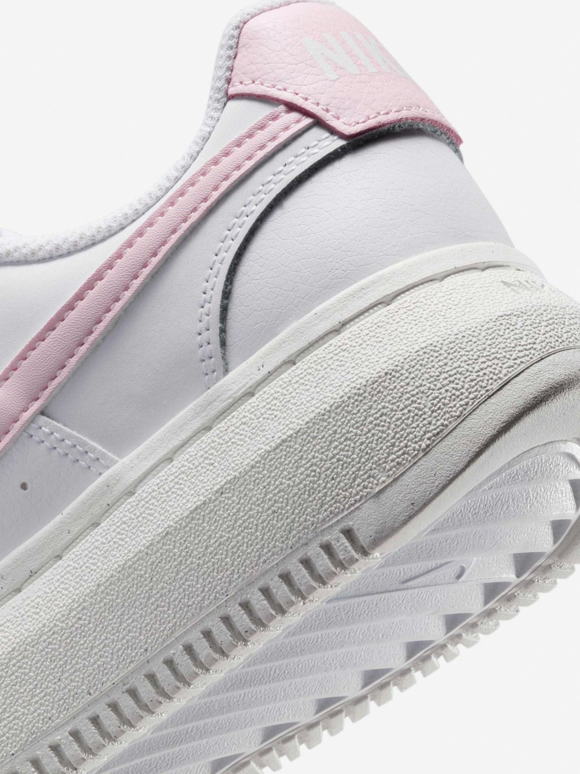 Sapatilhas Nike Court Vision Alta Brancas e Rosa Para Mulher